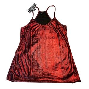 Angie Red shimmering tank top NWT size L